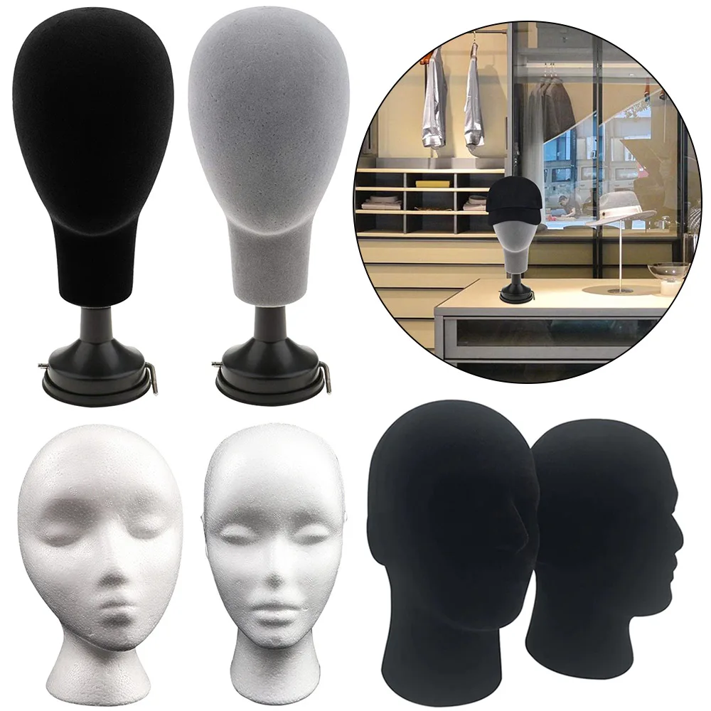 Male/Female Foam Mannequin Head Model for Hairstyling Displaying Making Wig Stand Foam Wig Hair Glasses Display Photography Prop