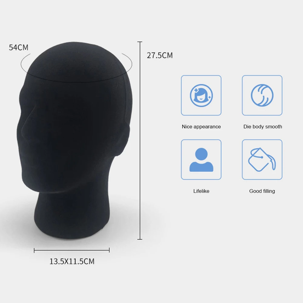 Male/Female Foam Mannequin Head Model for Hairstyling Displaying Making Wig Stand Foam Wig Hair Glasses Display Photography Prop thumbnail 6