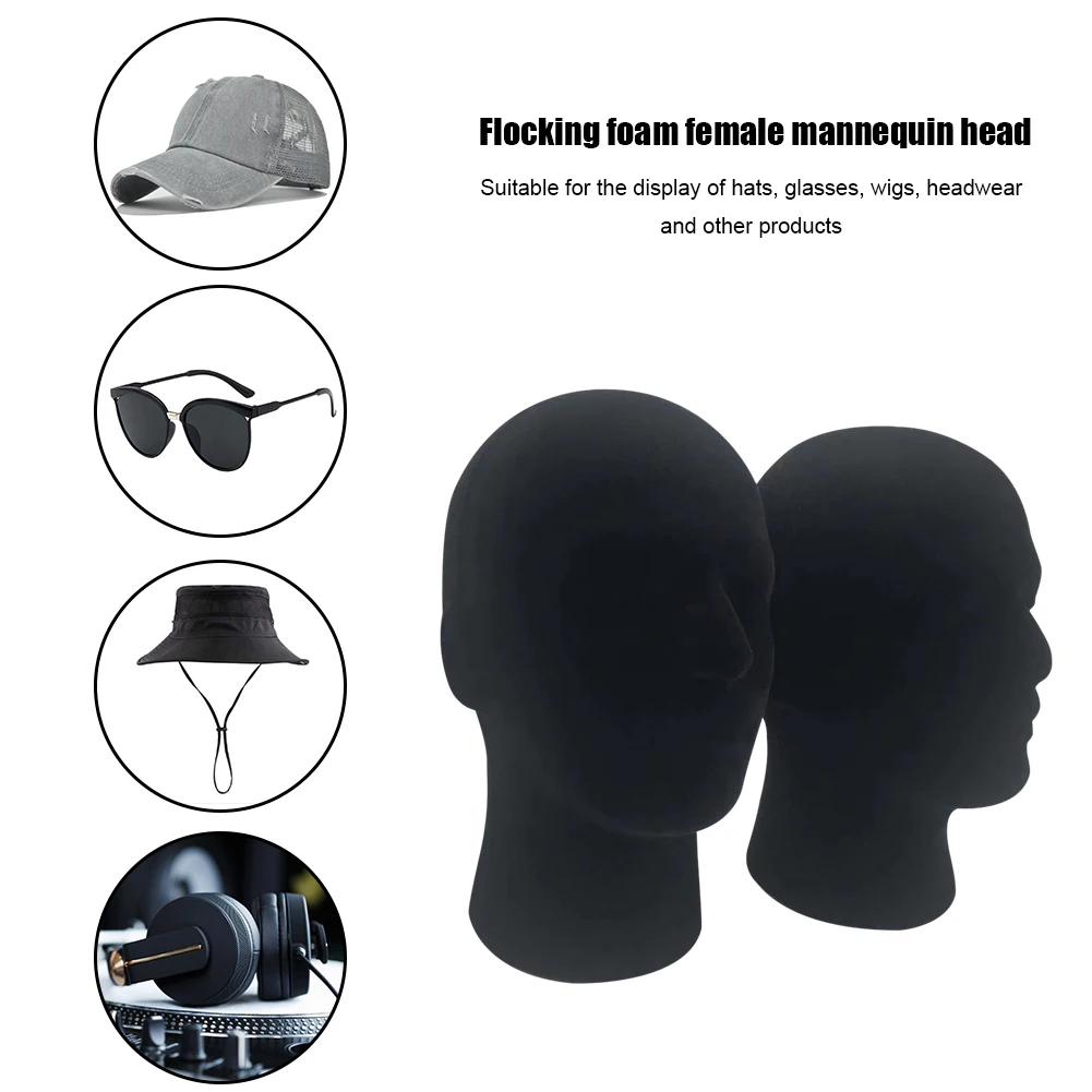 Male/Female Foam Mannequin Head Model for Hairstyling Displaying Making Wig Stand Foam Wig Hair Glasses Display Photography Prop thumbnail 3