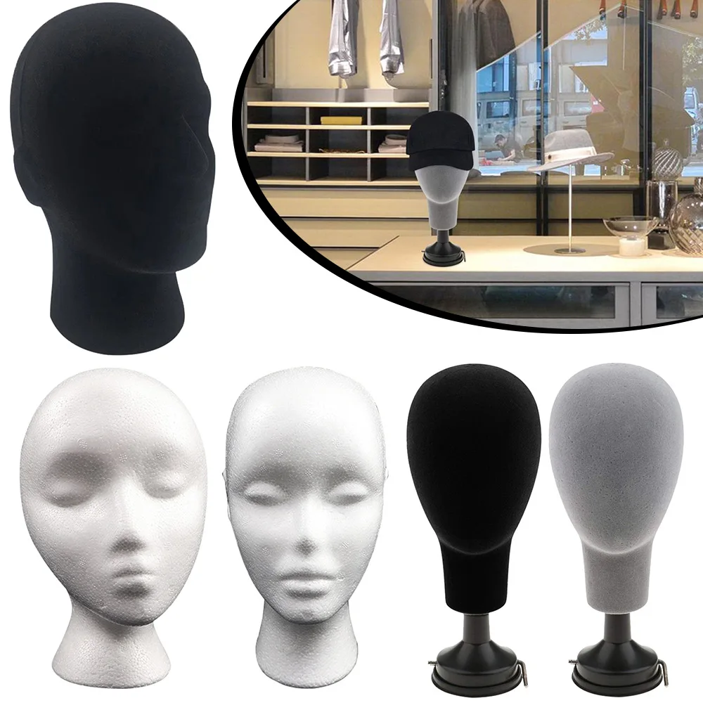 Male/Female Foam Mannequin Head Model for Hairstyling Displaying Making Wig Stand Foam Wig Hair Glasses Display Photography Prop thumbnail 2