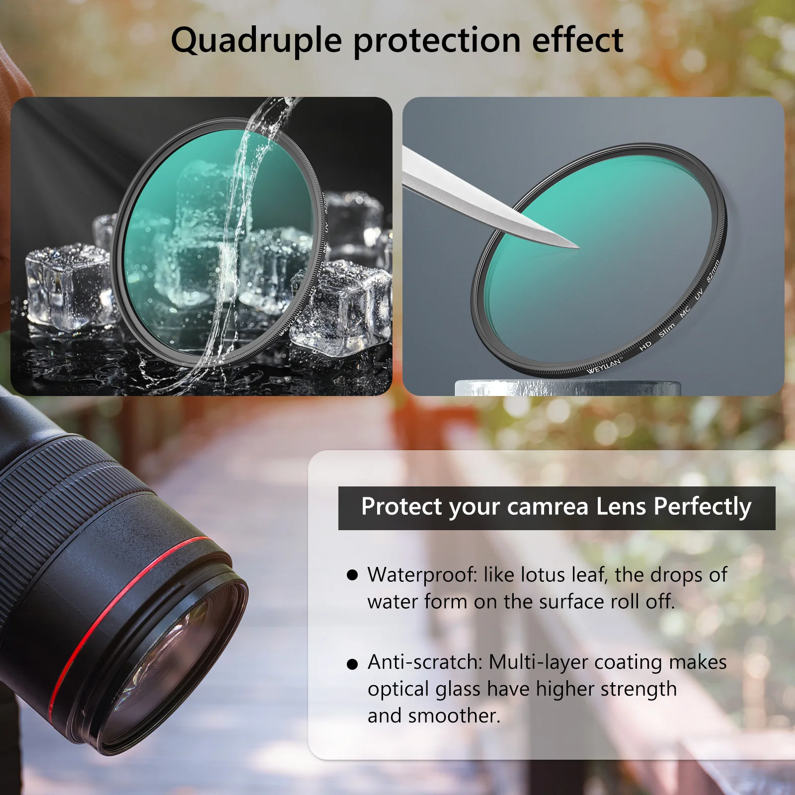 UV Filter Photography MC HD Lens UV Filter Super Slim Camera Accessories 46mm 49mm 55mm 58mm 67mm 77mm 82mm for Canon Nikon DSLR thumbnail 4