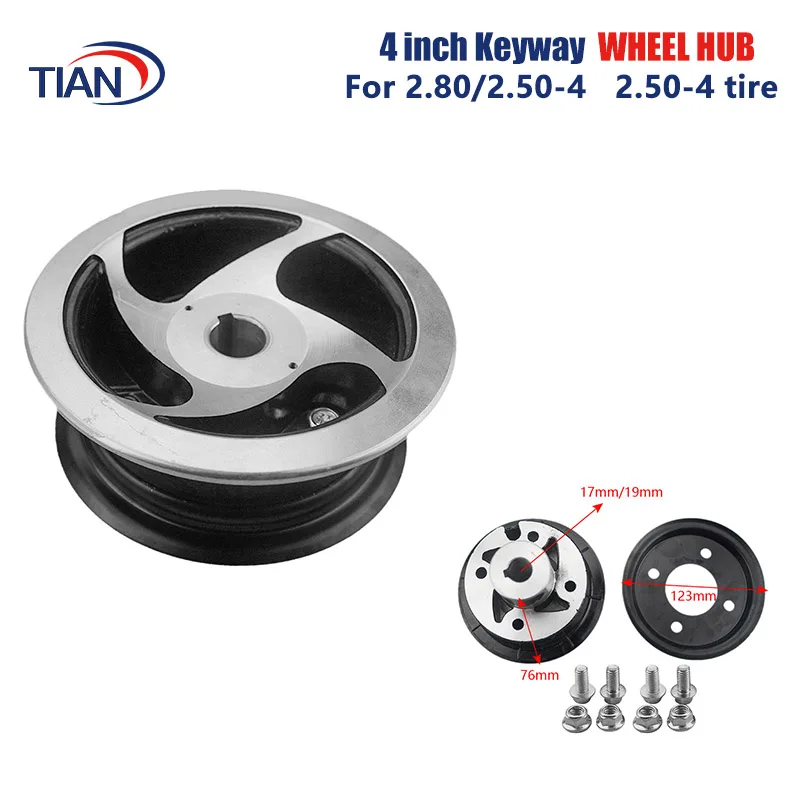 4 inch Keyway rims aluminum alloy wheel hub for MiNi Moto ATV Go Kart Electric Scooter 2.80/2.50-4 2.50-4 tire accessories