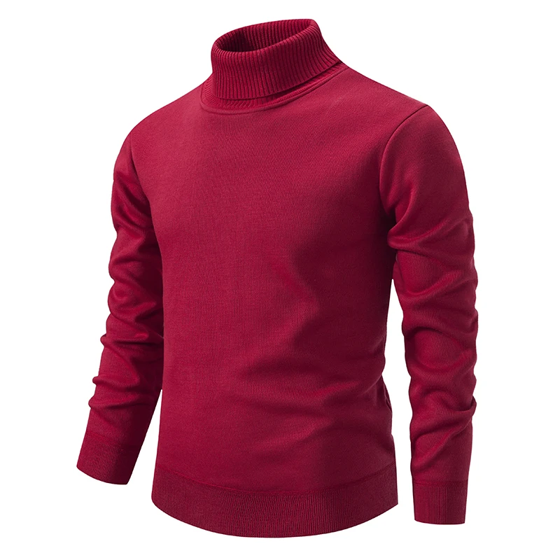 New Winter Turtleneck Sweater Thick Mens Casual Pullover Sweaters Solid Color Quality Warm Slim Turtleneck Sweaters Pullover Men thumbnail 5