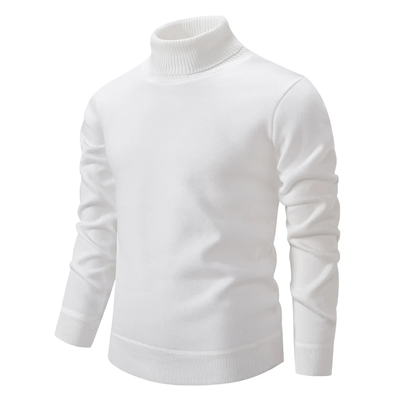 New Winter Turtleneck Sweater Thick Mens Casual Pullover Sweaters Solid Color Quality Warm Slim Turtleneck Sweaters Pullover Men thumbnail 2