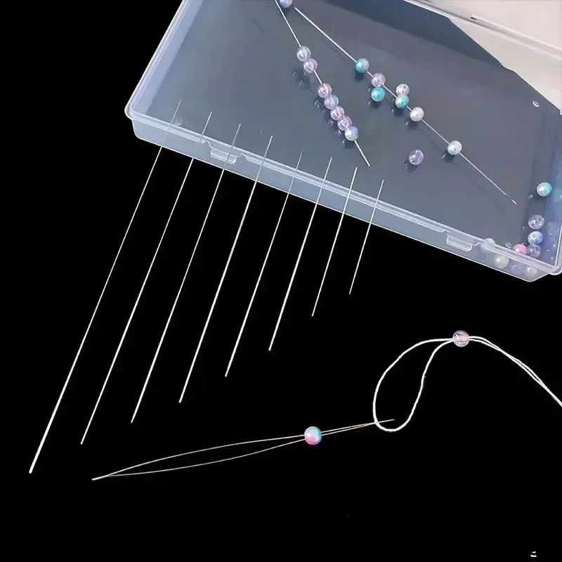 5/50PCS Beading Needles Seed Beads Needles Big Eye DIY Beaded Collapsible Beading Pins Open Needles for Jewelry Making Tools thumbnail 4