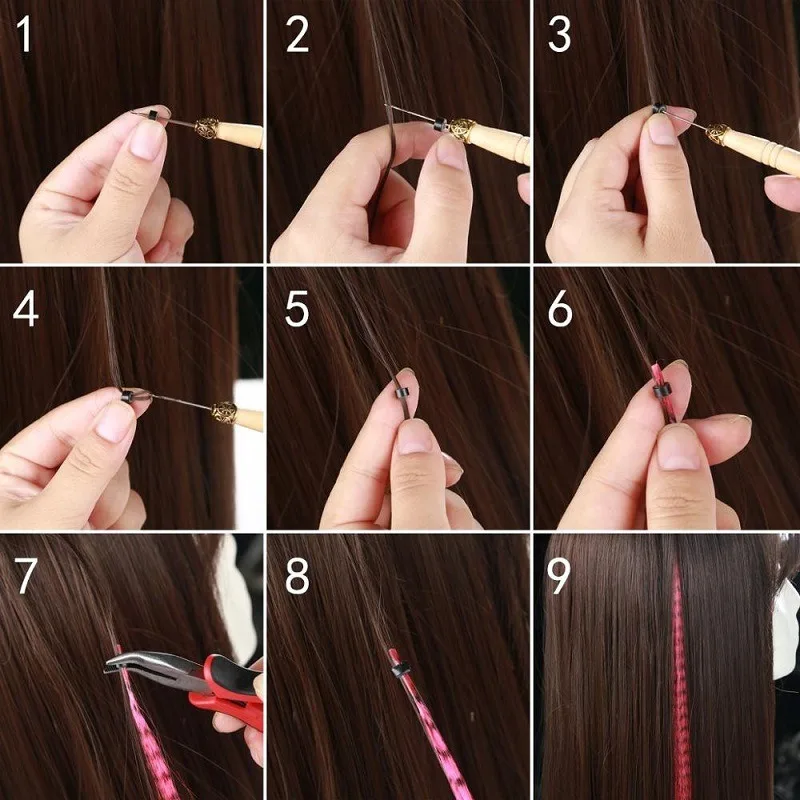H&STAR 16Inch Synthetic 10pcs/pack Fake Hair Pieces Extensions Cord Rainbow  Hair Accessories For Wome festival thumbnail 6