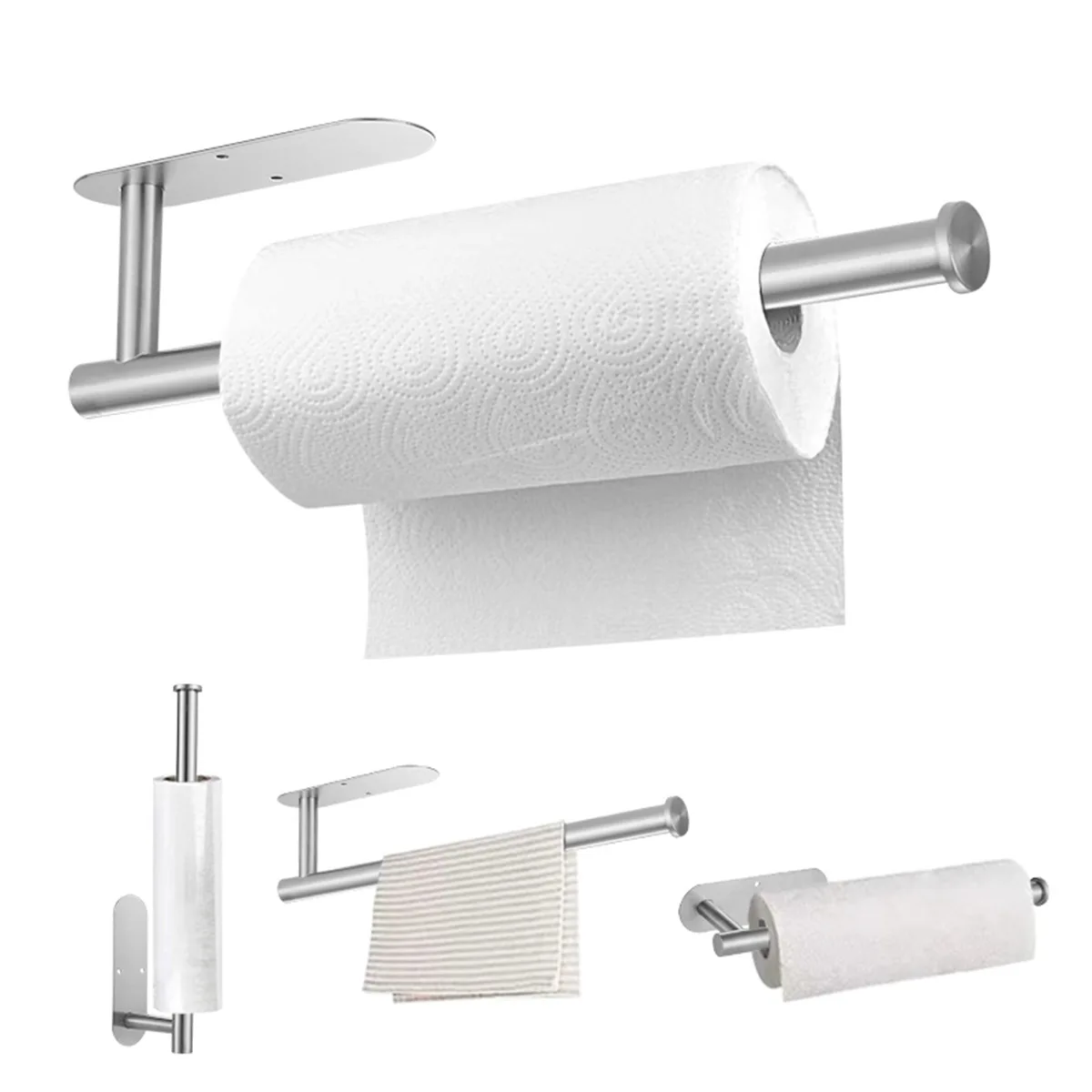 Adhesive Toilet Paper Holder Stainless Steel Tissue Hanger Waterproof Toilet Paper Stand Bathroom Accessories Paper Towels Hold thumbnail 5