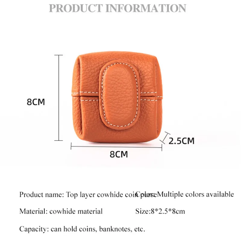 Genuine leather coin purse head layer cowhide mini small wallet organizer key cross-border ladies compact cowhide money clip thumbnail 6