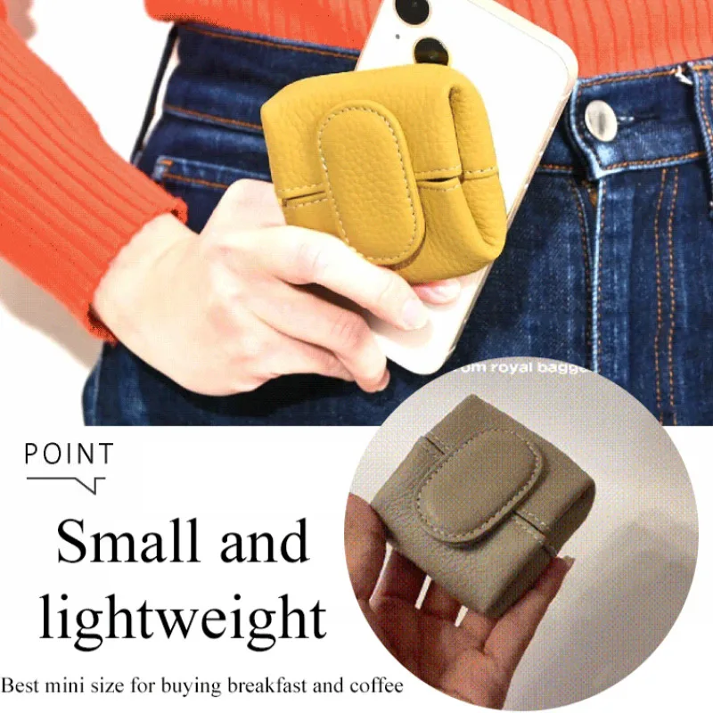 Genuine leather coin purse head layer cowhide mini small wallet organizer key cross-border ladies compact cowhide money clip thumbnail 3