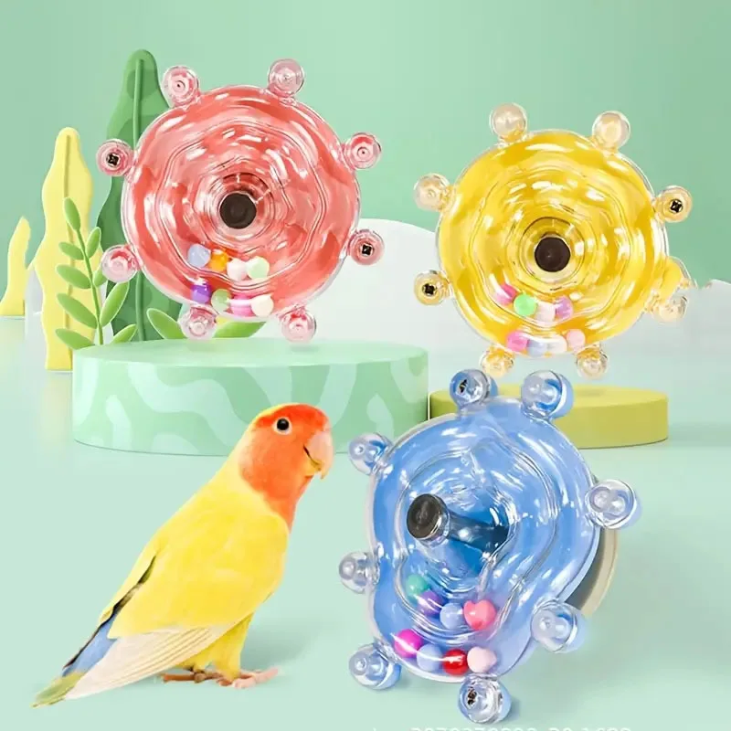 Interactive Parrot Toy Bird Cage Toy for Parrots Rotating Treat Dispenser,  for Mental Stimulation and Entertainment thumbnail 4