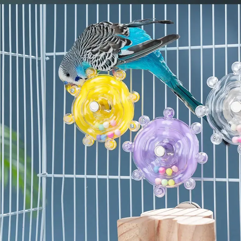 Interactive Parrot Toy Bird Cage Toy for Parrots Rotating Treat Dispenser,  for Mental Stimulation and Entertainment thumbnail 3