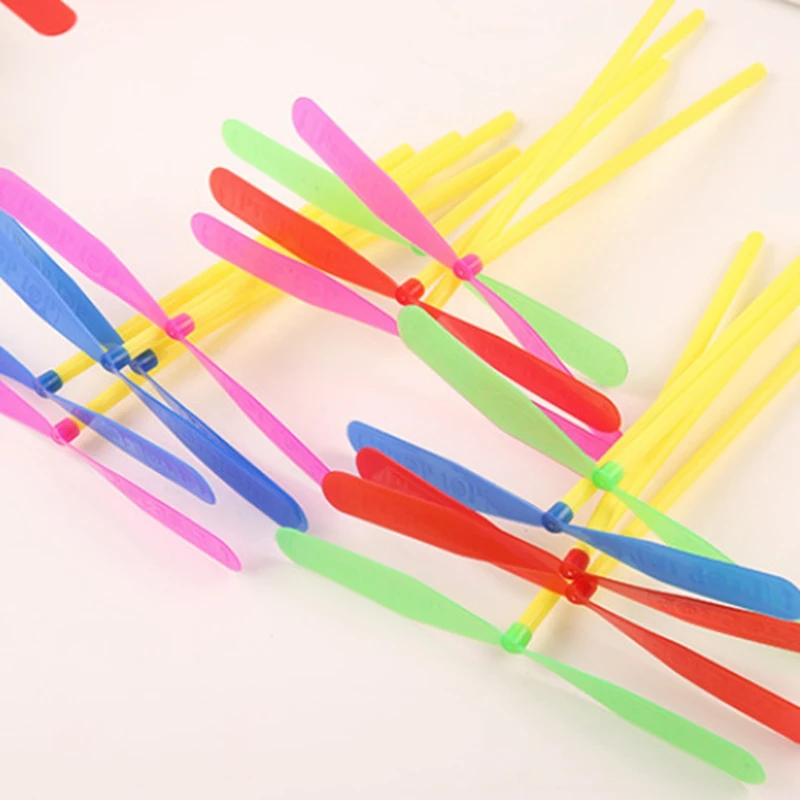 5/30Pcs Plastic Bamboo Dragonfly Shape Hand Push Flying Propeller Outdoor Sports Toy Gift Rotating Flying Arrow Outdoor Games thumbnail 3