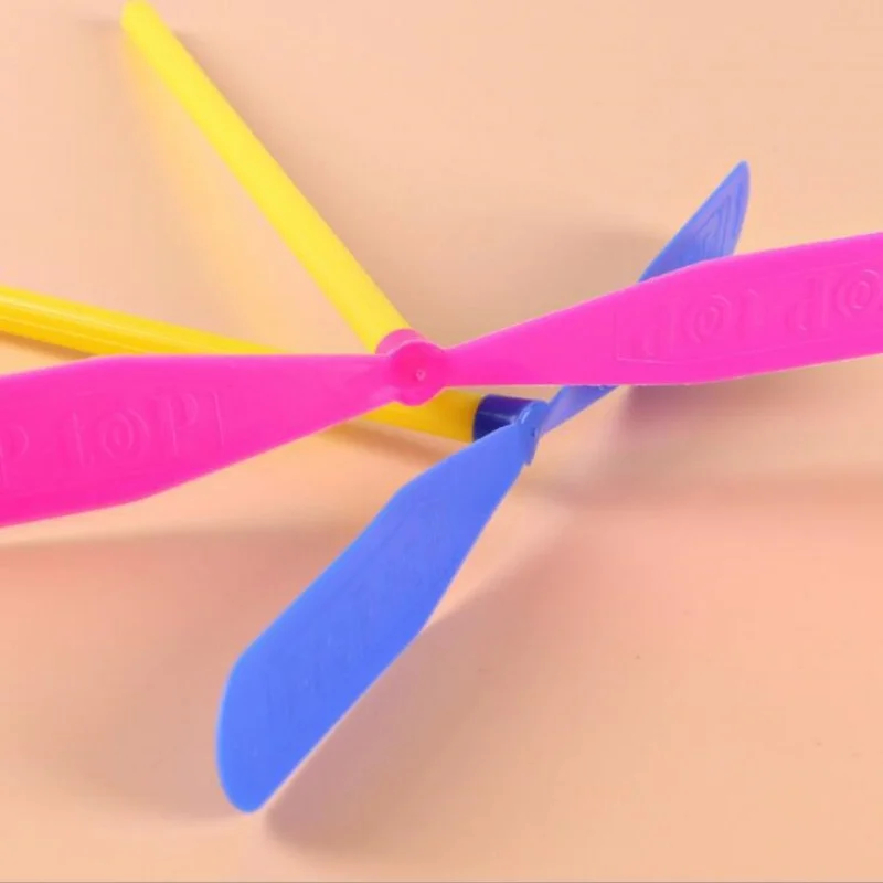 5/30Pcs Plastic Bamboo Dragonfly Shape Hand Push Flying Propeller Outdoor Sports Toy Gift Rotating Flying Arrow Outdoor Games thumbnail 5