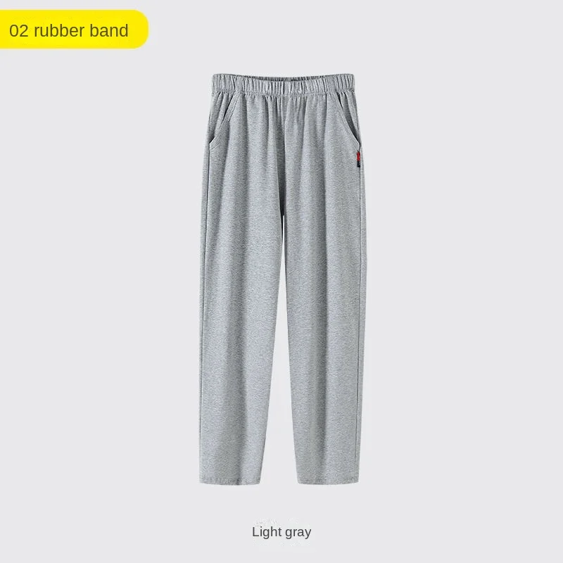 Men Pajama Trousers Home Trousers Autumn and Winter Cotton Pajama Pants Large Size Plus Pocket Elastic Waist Sleeping Pants thumbnail 4