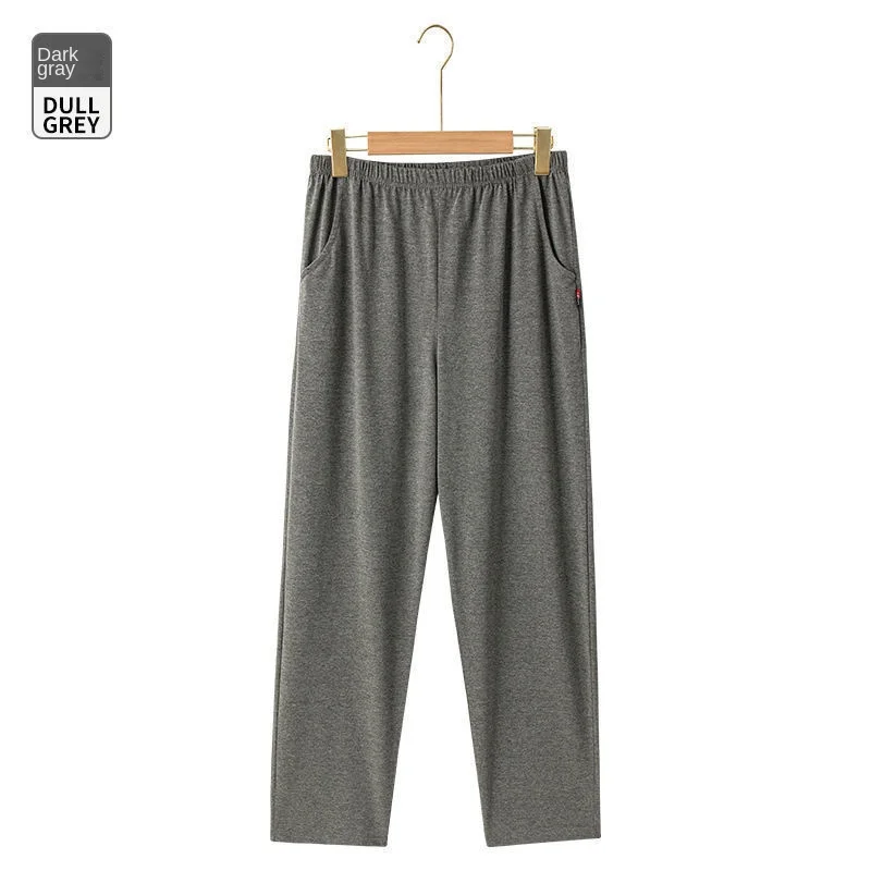 Men Pajama Trousers Home Trousers Autumn and Winter Cotton Pajama Pants Large Size Plus Pocket Elastic Waist Sleeping Pants thumbnail 2