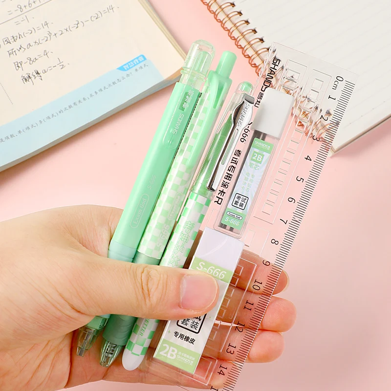 6pcs Each, Exam Stationery Set For Students, Includes 2B Pencil, Eraser, Ruler, Gel Pens,Designed for  Exams,School Supplies thumbnail 3