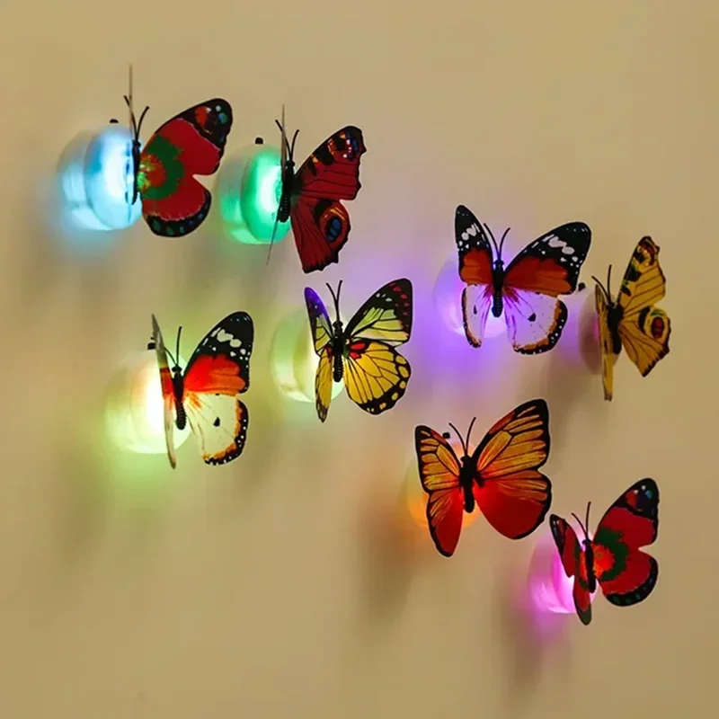 1-10pcsNovelty DIY LED Colorful Butterfly Night Light Fridge Party Wedding Living Room Bedroom Refrigerator Home LED Decor Light thumbnail 4