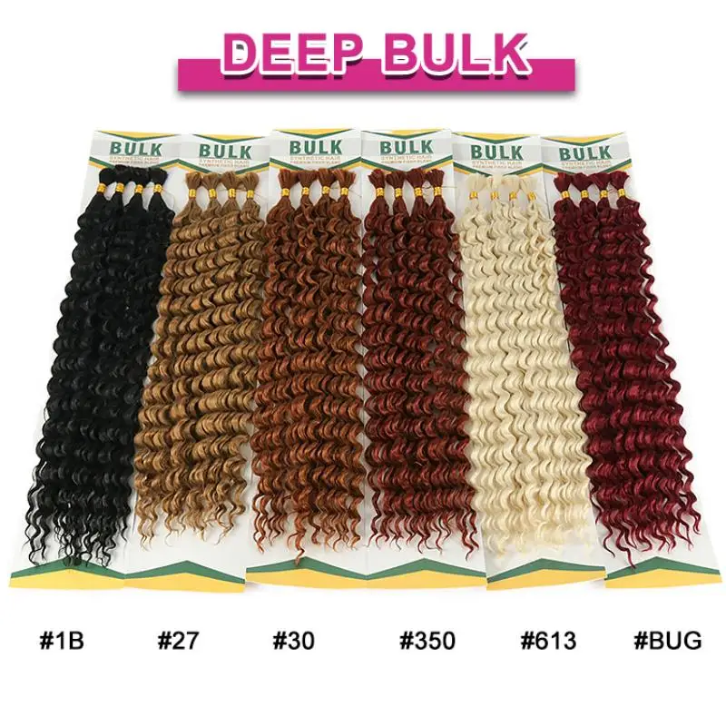 Julianna Deep Wave Synthetic Hair Bulk For Braiding Hair 20Inch Hair Bundles No Weft Natural Black Hair Extensions Wholesale thumbnail 4