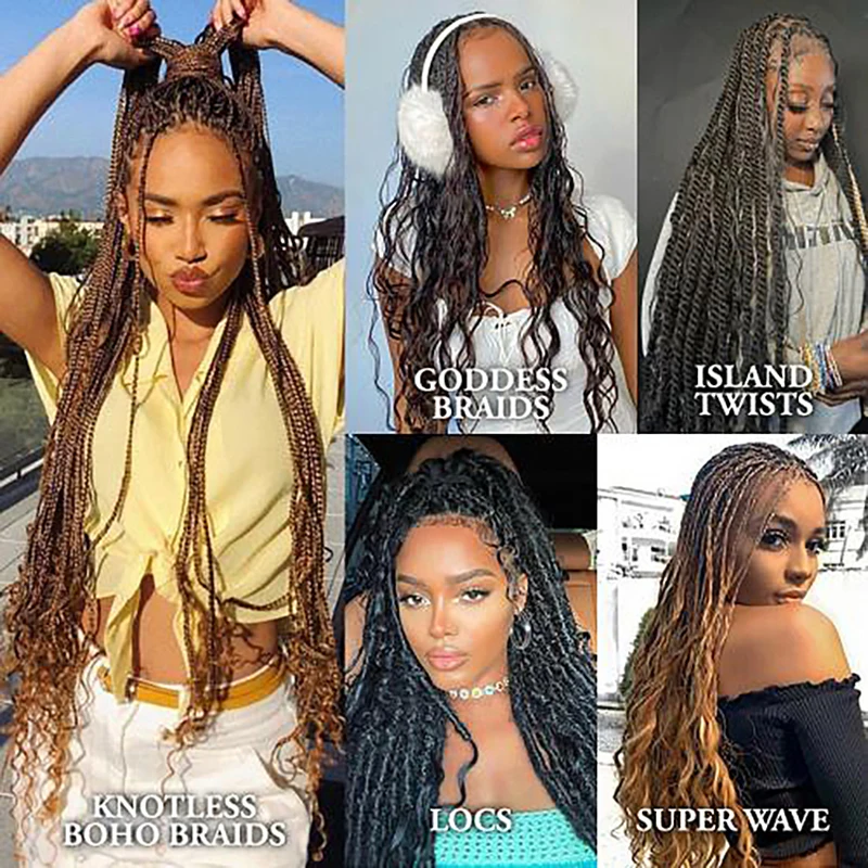 Julianna Deep Wave Synthetic Hair Bulk For Braiding Hair 20Inch Hair Bundles No Weft Natural Black Hair Extensions Wholesale thumbnail 5