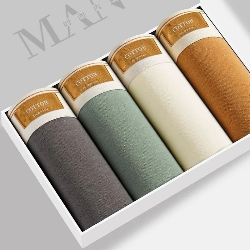 4 pcs Men Underwear Cotton BoxerShorts Hombre Panties Man Breathable Underpants Sexy Sports Comfort Male Boxers Large Size L-7XL thumbnail 4
