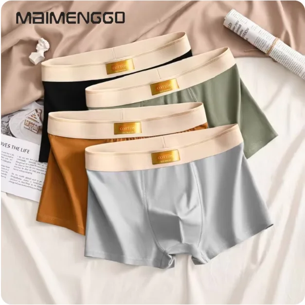 4 pcs Men Underwear Cotton BoxerShorts Hombre Panties Man Breathable Underpants Sexy Sports Comfort Male Boxers Large Size L-7XL thumbnail 2