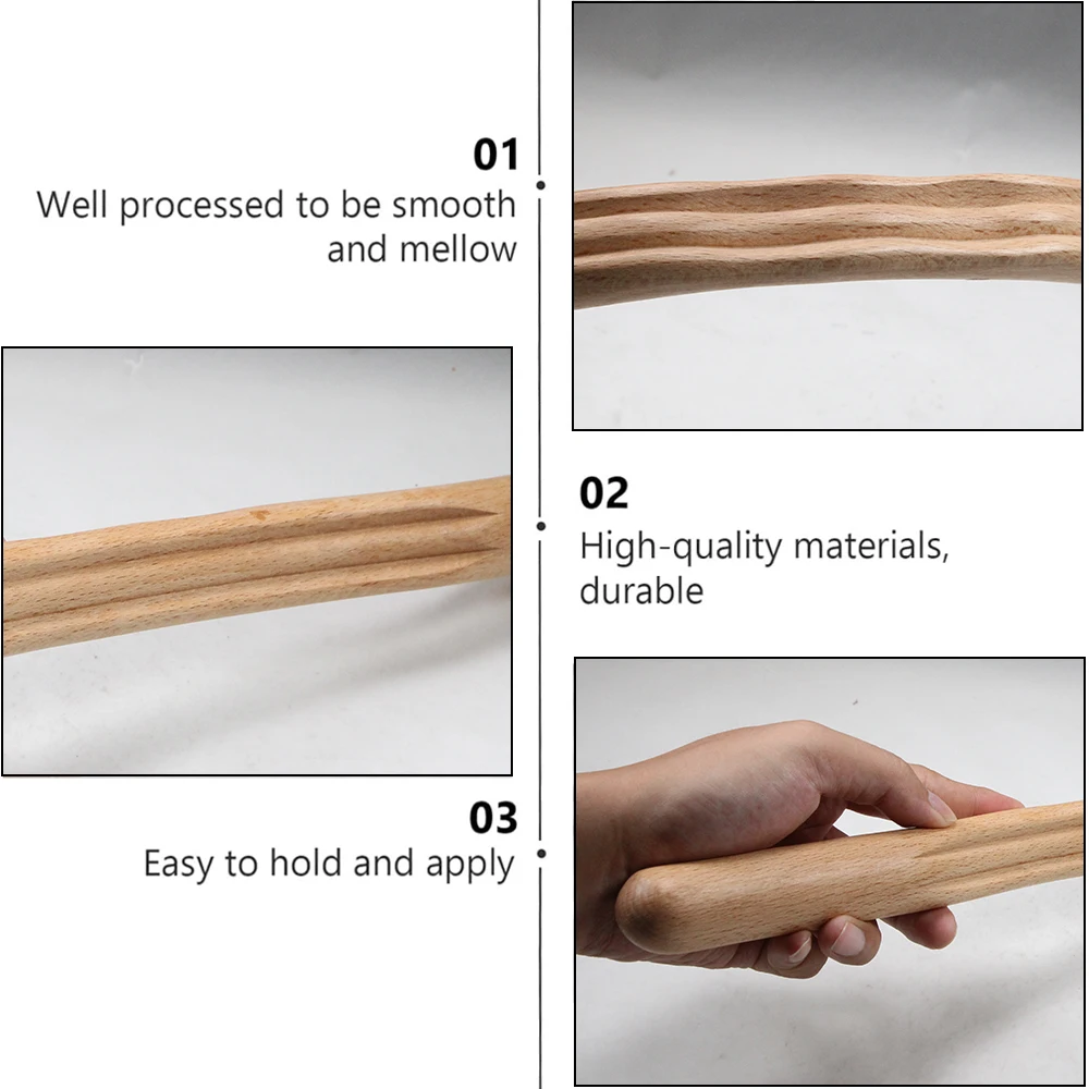 1Pcs Natural Wood Scraping Massage Stick Body Massage SPA Therapy Tool Point Treatment Guasha Relaxation Massage Stick thumbnail 5
