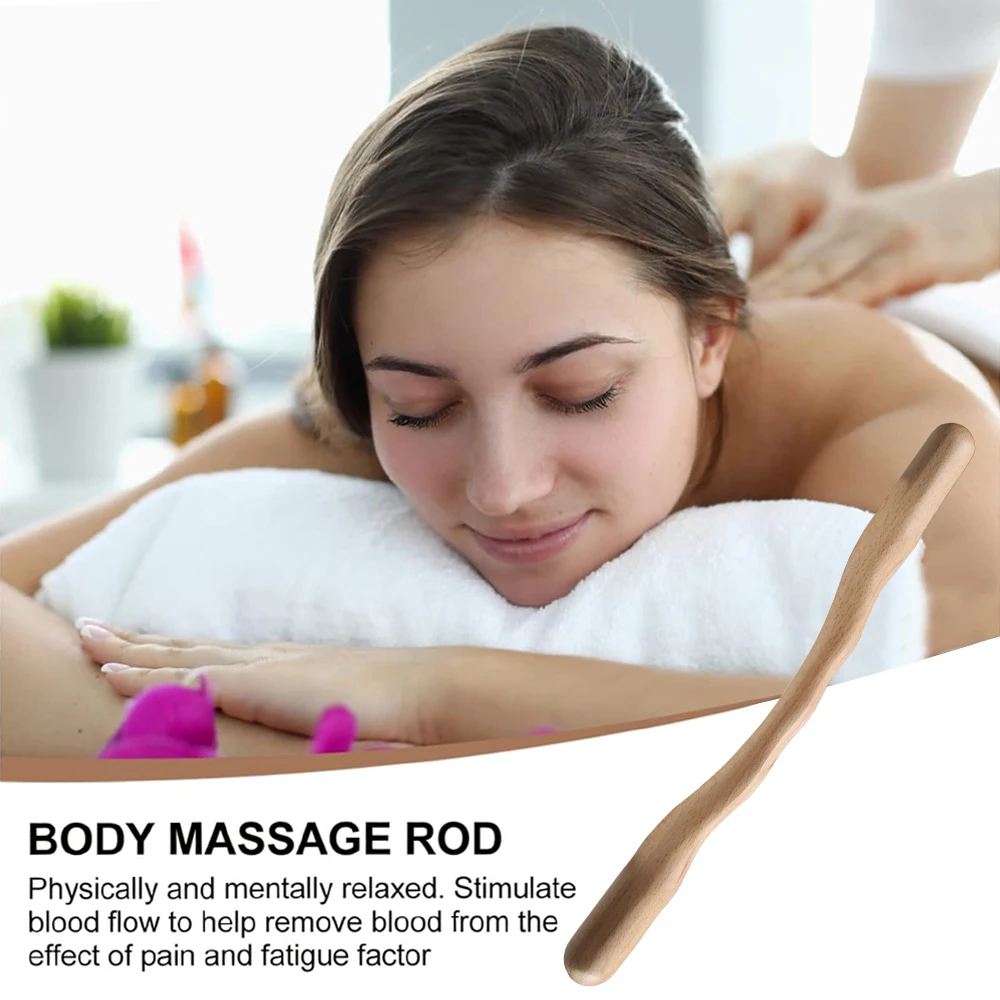 1Pcs Natural Wood Scraping Massage Stick Body Massage SPA Therapy Tool Point Treatment Guasha Relaxation Massage Stick thumbnail 2