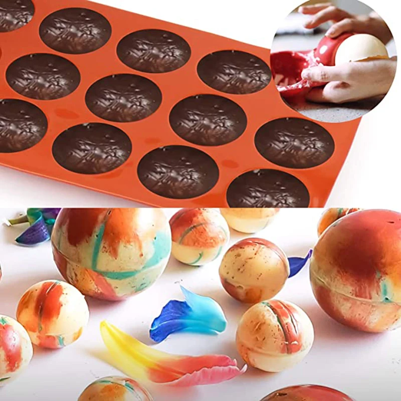 Semi Sphere Silicone Mold For Baking Half Ball Chocolate Candy Dome Mousse Cake Pastry Tools Round Fat Bombs Kitchen Supplies thumbnail 3