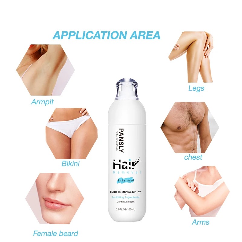 100ML Hair Removal Spray Hair Growth Inhibitor Spray Painless Hair Reduction Permanently Inhibits Hair Growth Skin Silky Smooth thumbnail 3