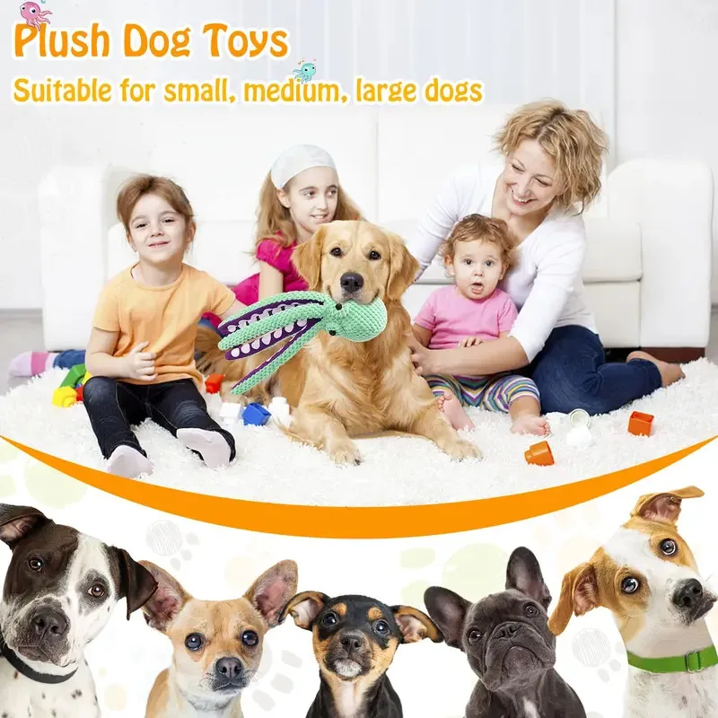 Pet Plush Toy Cat Dog Voice Octopus Shell Puzzle Toy Bite Resistant Interactive Pet Dog Teeth Cleaning Chew Toy Pet Supplies thumbnail 2