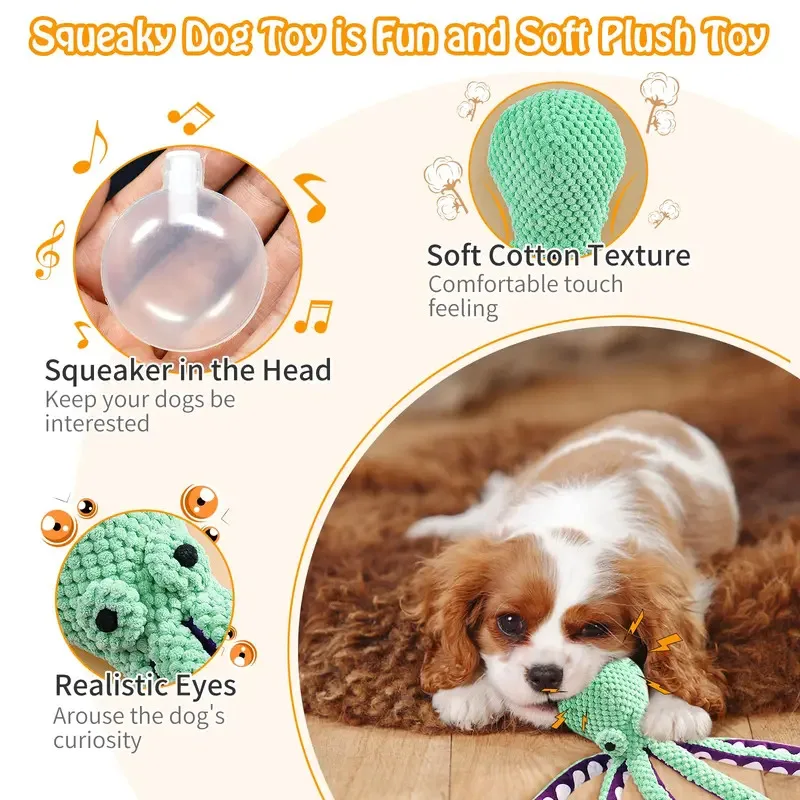 Pet Plush Toy Cat Dog Voice Octopus Shell Puzzle Toy Bite Resistant Interactive Pet Dog Teeth Cleaning Chew Toy Pet Supplies thumbnail 3