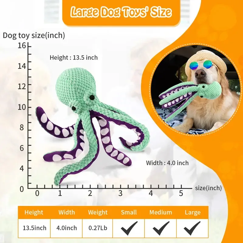 Pet Plush Toy Cat Dog Voice Octopus Shell Puzzle Toy Bite Resistant Interactive Pet Dog Teeth Cleaning Chew Toy Pet Supplies thumbnail 5