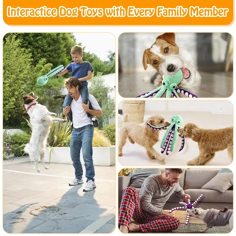 Pet Plush Toy Cat Dog Voice Octopus Shell Puzzle Toy Bite Resistant Interactive Pet Dog Teeth Cleaning Chew Toy Pet Supplies thumbnail 6