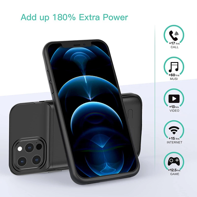 Ultra Thin Battery Charger Case for iPhone 16 15 14 13 12 11 Pro Max 13 12 Mini X XS Max XR 6 7 8 SE 2 Power Bank Charging Case thumbnail 4