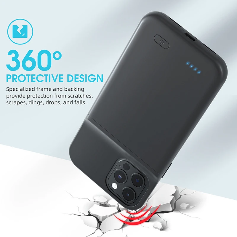 Ultra Thin Battery Charger Case for iPhone 16 15 14 13 12 11 Pro Max 13 12 Mini X XS Max XR 6 7 8 SE 2 Power Bank Charging Case thumbnail 2