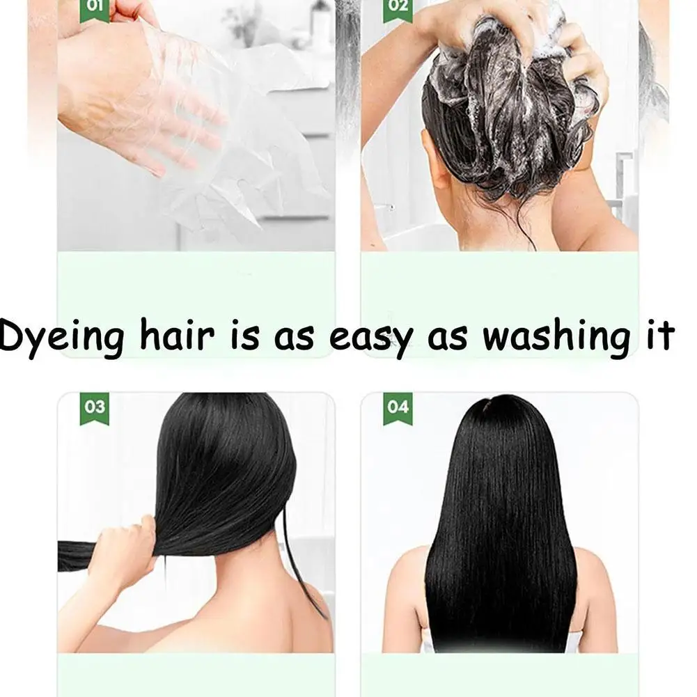 Brimless Shampoo 3 In 1 Black Hair Dye Coloring Shampoo Nourishes Long Lasting For Men Women Bubble Gray Hair Dye Shampoo 500ml thumbnail 5