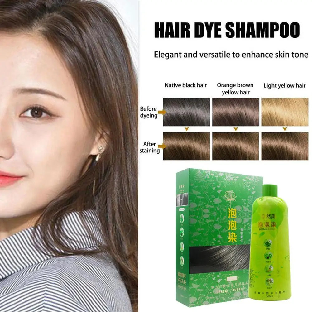 Brimless Shampoo 3 In 1 Black Hair Dye Coloring Shampoo Nourishes Long Lasting For Men Women Bubble Gray Hair Dye Shampoo 500ml thumbnail 3
