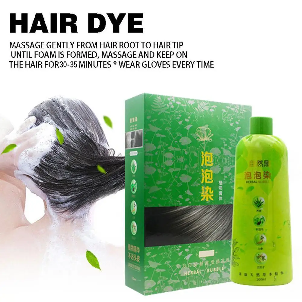 Brimless Shampoo 3 In 1 Black Hair Dye Coloring Shampoo Nourishes Long Lasting For Men Women Bubble Gray Hair Dye Shampoo 500ml thumbnail 4