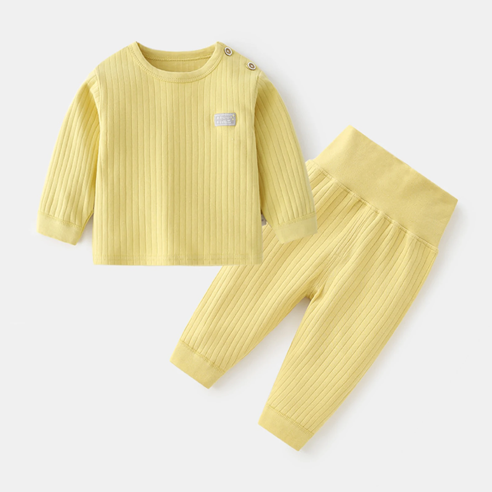 Autumn Winter Thermal Underwear Suit Baby Clothing Sets Boys Girls Pajama Sets Baby Warm Sleepwear Candy Colors Kids Clothes thumbnail 2
