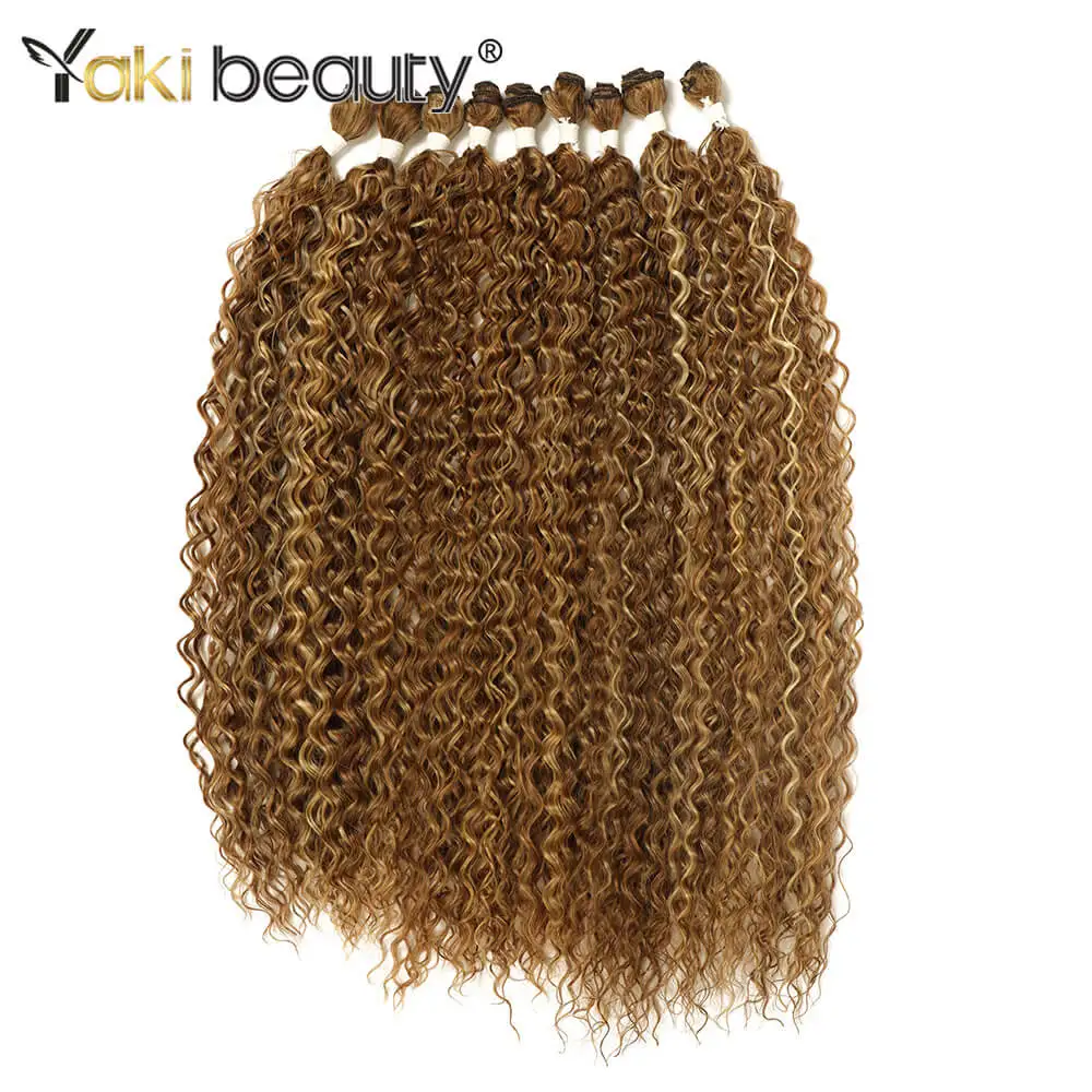 Synthetic Kinky Curly Hair Bundles Long  Jerry Curly Hair Weave Anjo Plus Hair Extensions Organic Ice Silk High Quality Weaving thumbnail 5
