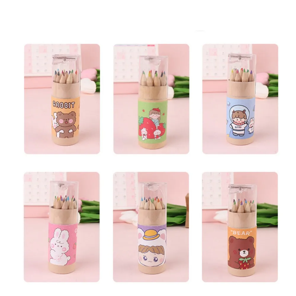 12Pcs/Box Cute Mini Color Pencils Creative Stationery Cute Bear Pencils For School Colored Pencils School Supplies thumbnail 5