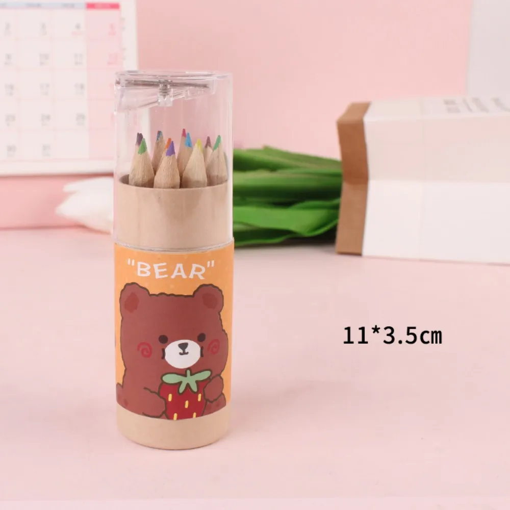 12Pcs/Box Cute Mini Color Pencils Creative Stationery Cute Bear Pencils For School Colored Pencils School Supplies thumbnail 3