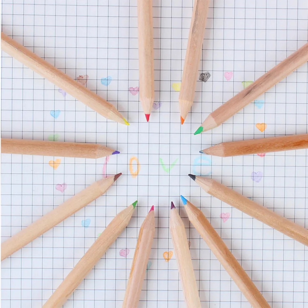 12Pcs/Box Cute Mini Color Pencils Creative Stationery Cute Bear Pencils For School Colored Pencils School Supplies thumbnail 6