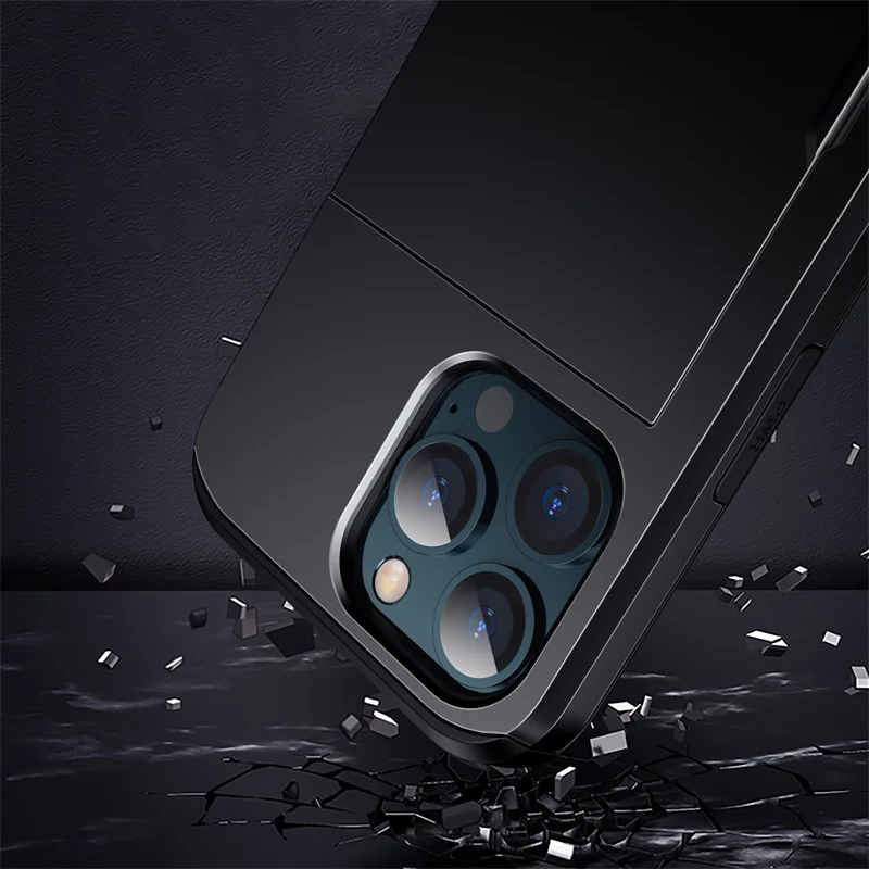 Slide Wallet Credit Card Slot Phone Case For iPhone 16 15 14 13 12 11 Pro X XR Max 7 8 Plus SE Armor TPU Shockproof Back Cover thumbnail 6