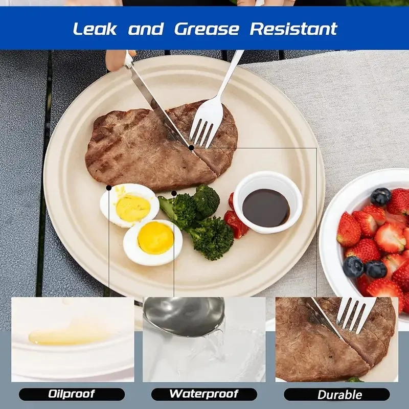 20PCS Disposable Tableware Durable Disposable Plates Birthday Camping Picnics Party Dessert Fruit Steak Spaghetti Container thumbnail 5