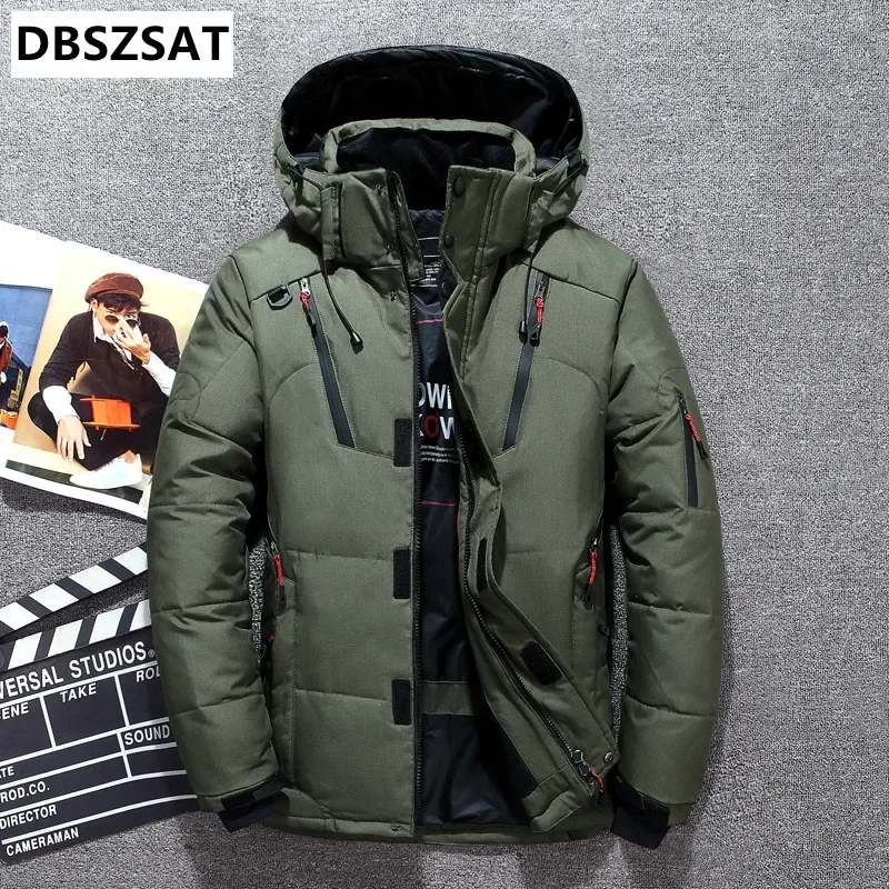 -20 Degree Winter Down Coat Men White Duck Down Parkas Jacket Mens Thick Warm Snow Parka Jacket Overcoat Windbreaker Warm Parkas thumbnail 2