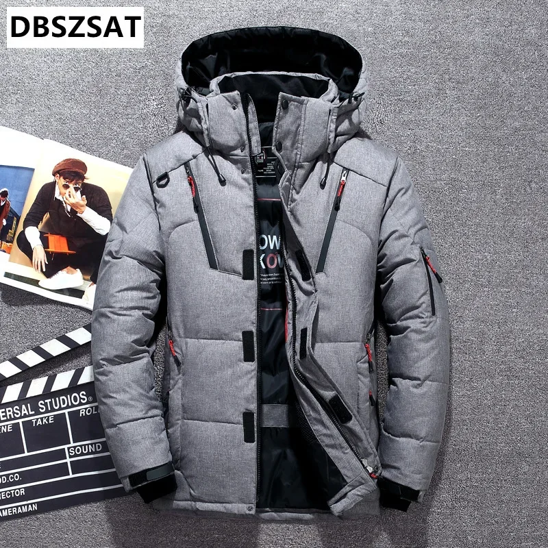 -20 Degree Winter Down Coat Men White Duck Down Parkas Jacket Mens Thick Warm Snow Parka Jacket Overcoat Windbreaker Warm Parkas thumbnail 5