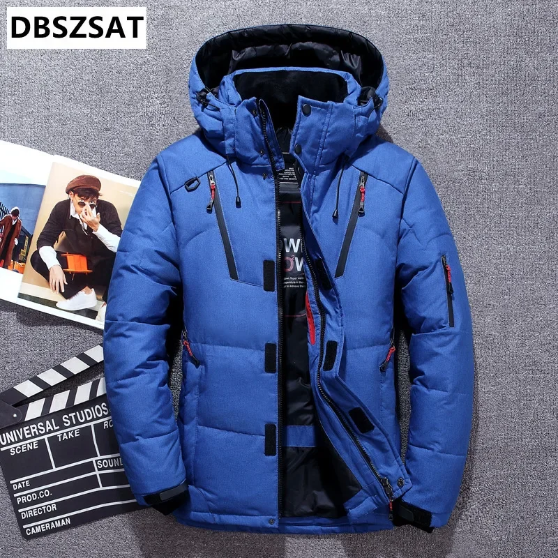 -20 Degree Winter Down Coat Men White Duck Down Parkas Jacket Mens Thick Warm Snow Parka Jacket Overcoat Windbreaker Warm Parkas thumbnail 3