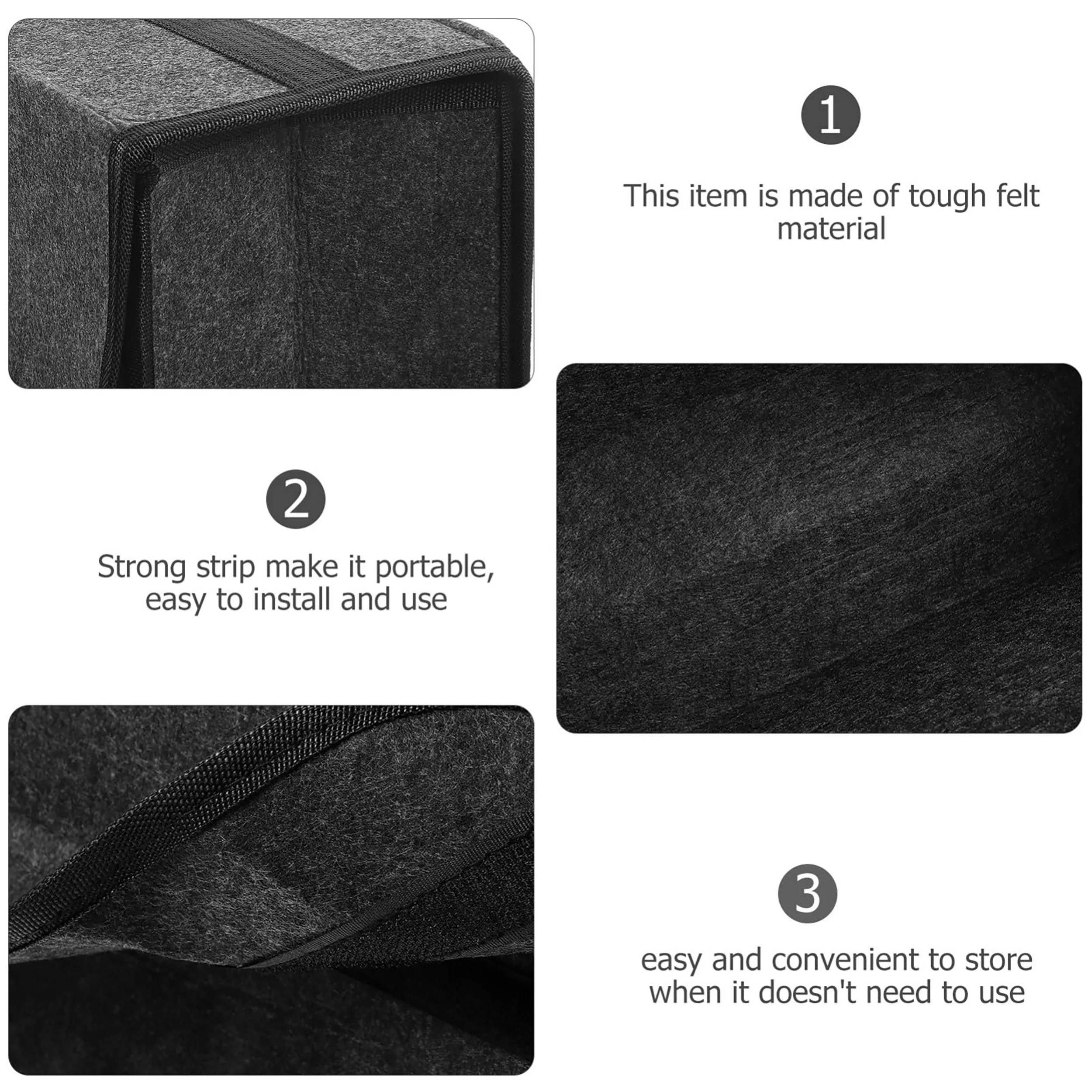 Large Anti Slip Compartment Boot Storage Organizer Tool Car Storage Bag Car Trunk Organizer Soft Felt Storage Box Accessories thumbnail 3