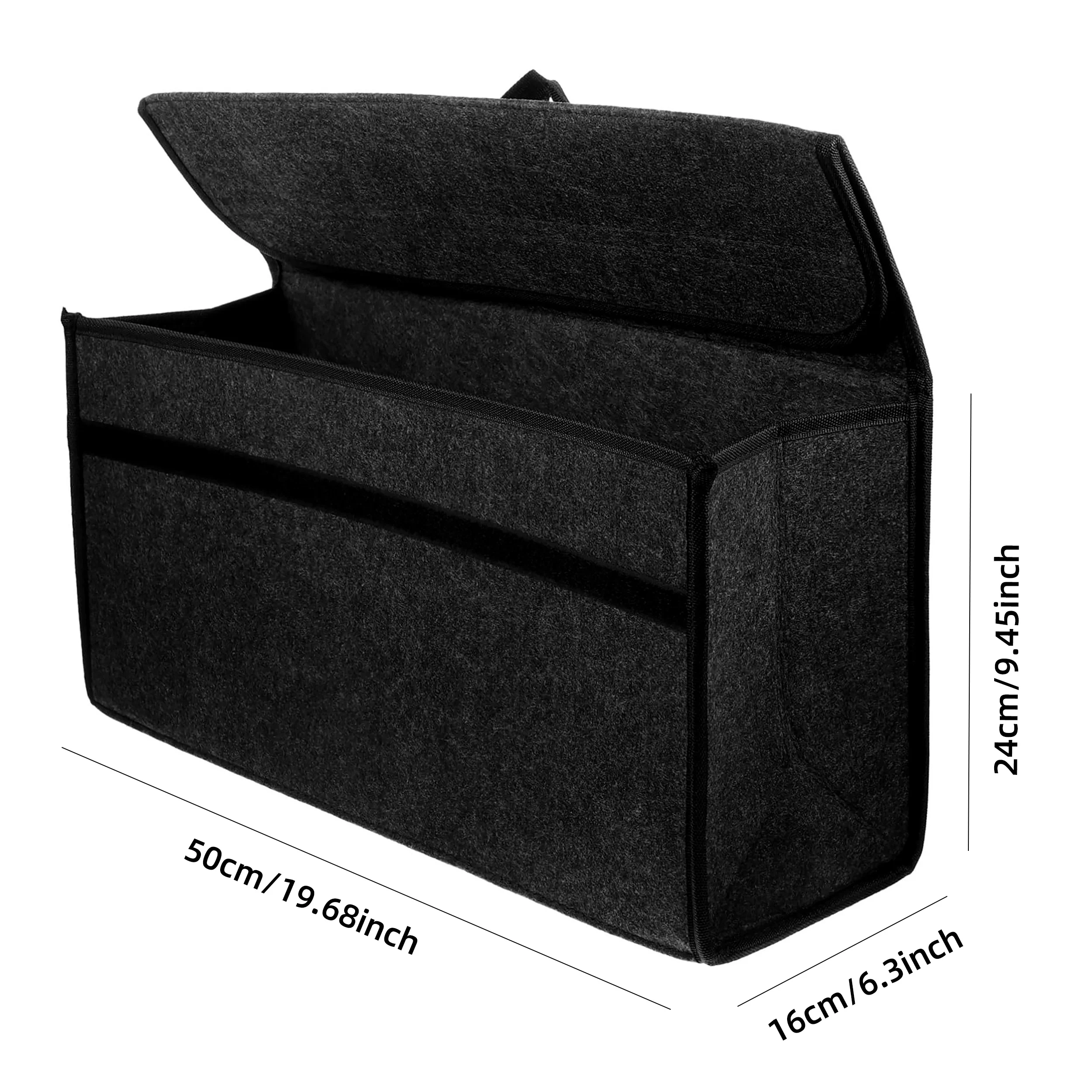 Large Anti Slip Compartment Boot Storage Organizer Tool Car Storage Bag Car Trunk Organizer Soft Felt Storage Box Accessories thumbnail 4